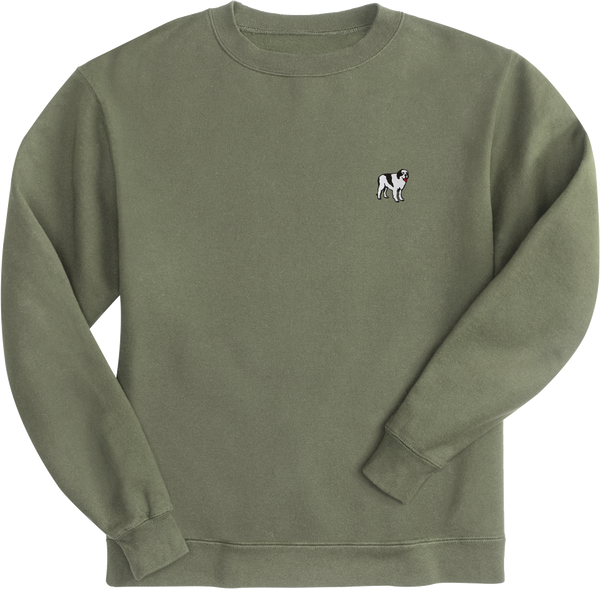 French Terry Fleece Embroidered Crew