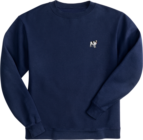 French Terry Fleece Embroidered Crew