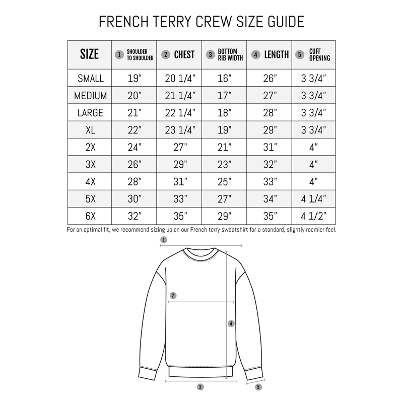 French Terry Fleece Embroidered Crew