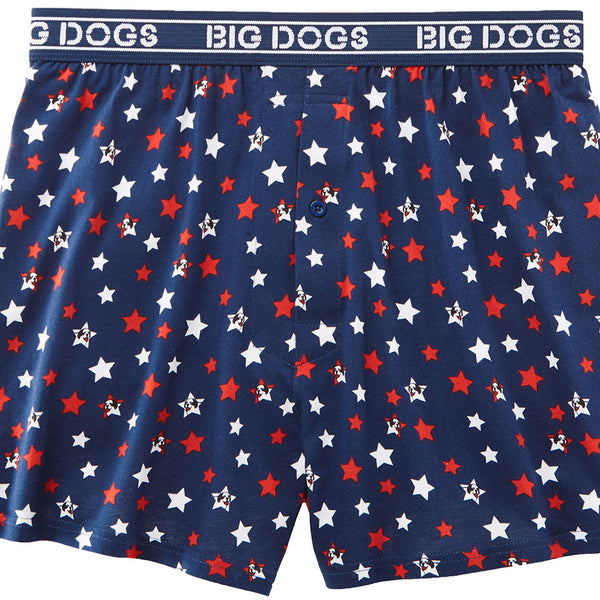 Logo and Stars Printed Knit Boxers